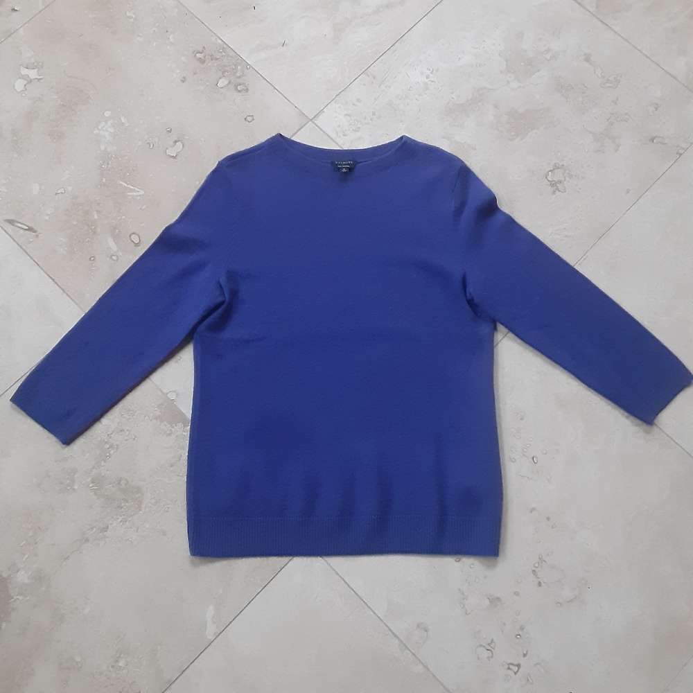 Talbots 100% Cashmere Cropped Sleeve, Sweater, Wide Crewneck, NOSWOT